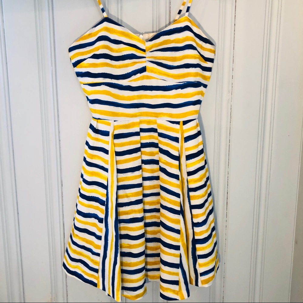 Blue and yellow striped summer dress by Jack